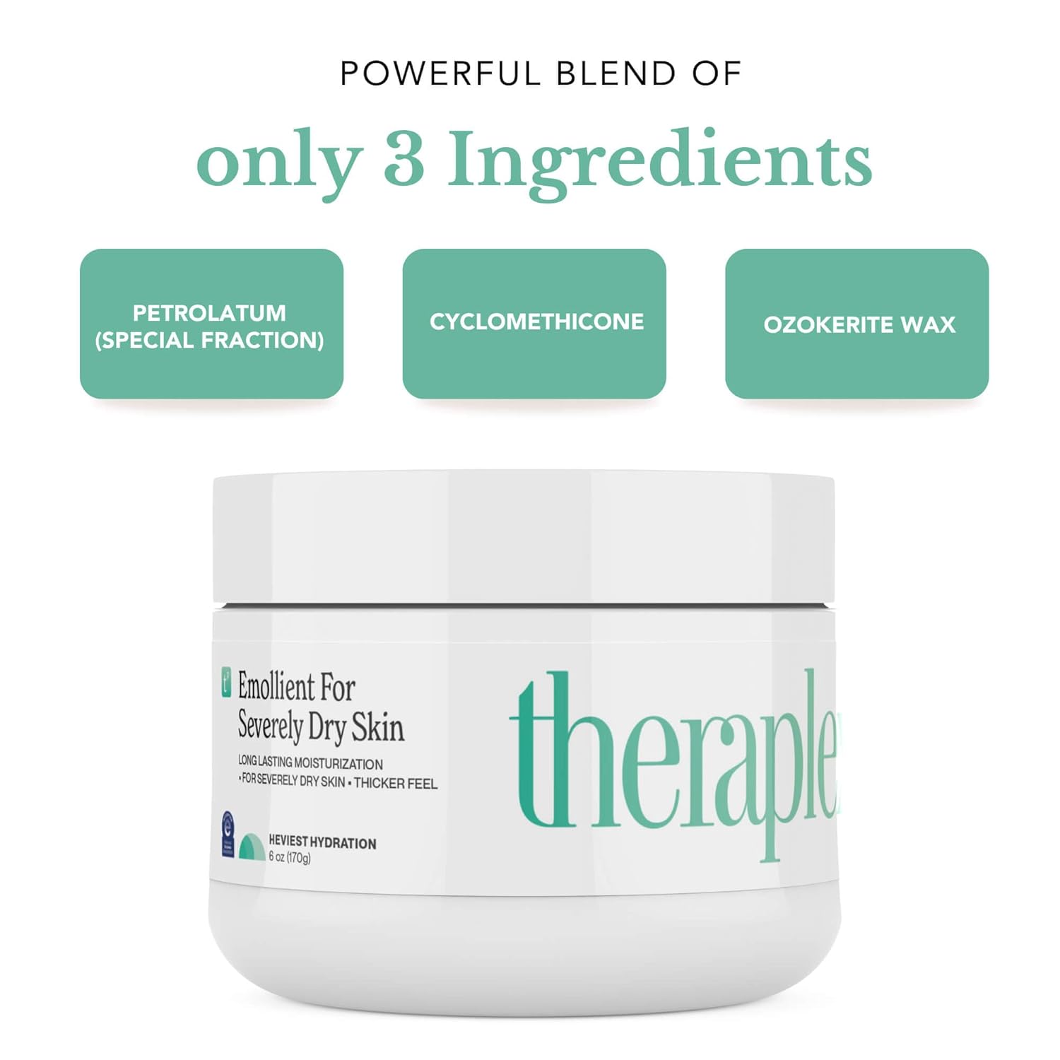 THERAPLEX Emollient Cream for Dry Skin - Fragrance-Free, Noncomedogenic, Dermatologist Recommended | 6 Oz Heavy Hydration