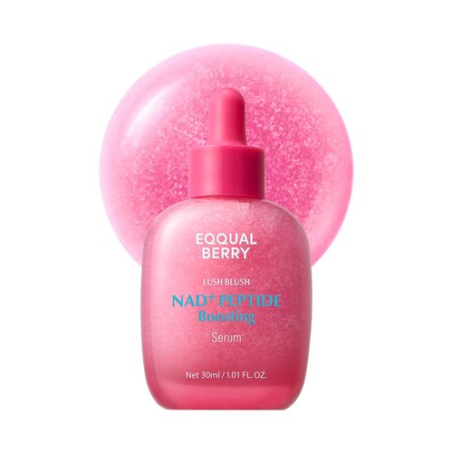 EQQUALBERRY NAD+ Peptide Boosting Smoothie Serum – Anti-Aging Korean Skin Care | Firming Serum with 5 Ceramides & Vegan Collagen for Wrinkles & Radiant Glow(1.01oz/30ml)