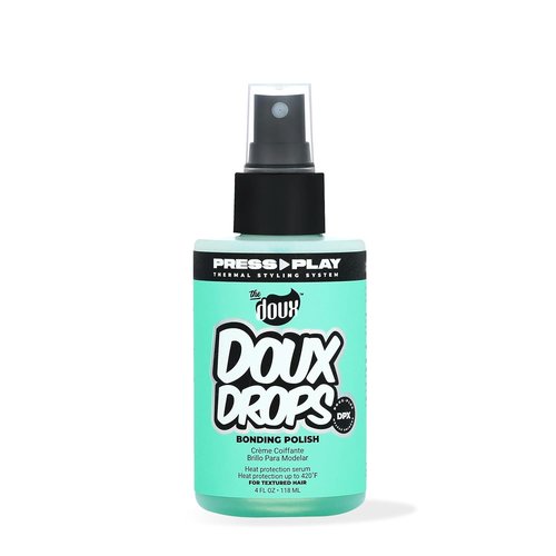 Doux DOUX DROPS Bonding Polish Spray - Anti-Humidity Hair Smoother & Heat Protectant for Curly Hair - 4 oz