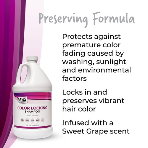 MBS Haircare Color Locking Shampoo - Sodium Chloride Free, Paraben Free, Vegan (128 Fl Oz (Pack of 1))