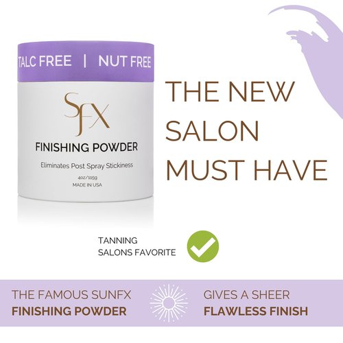 SunFX Post Spray Tan Translucent Finishing Powder | Talc Free | Sunless Tanning Setting Powder | Shimmer | (4.00 Ounce (Pack of 1), Lavender Haze)