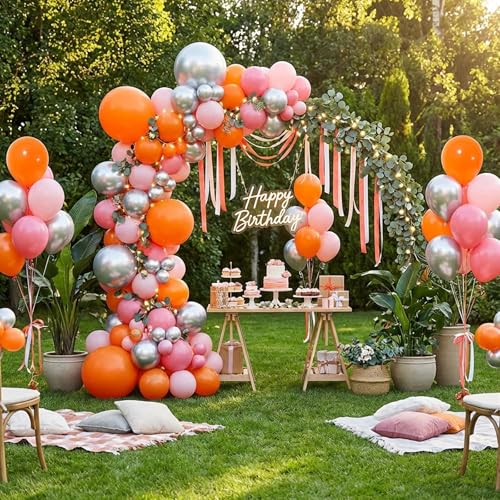 Orange Balloon Kit 150pcs Latex Balloons for Party Decorations - Fall & Celebration
