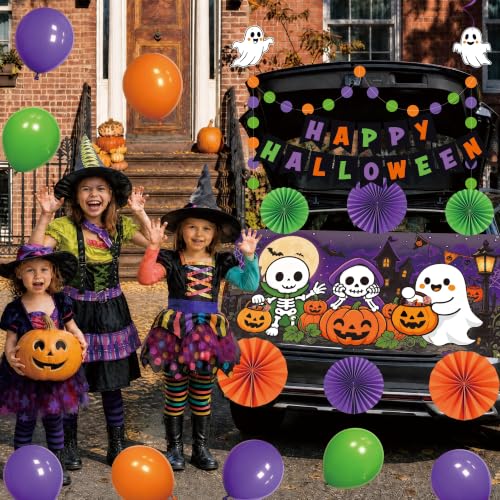 Halloween Car Decorations Trunk or Treat Party Supplies Set - Spooky Scene