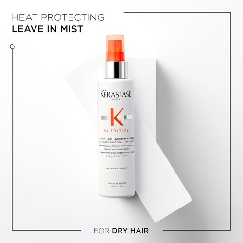 KERASTASE Nutritive Heat Protecting Spray - Nourishing Heat Protectant for Dry Hair | 5.1 Fl Oz