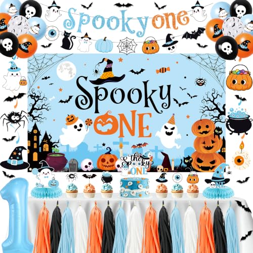 Halloween 1st Birthday Decorations Kit - Blue Spooky One Party Supplies