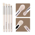 LOCKCUTE 4pc Eyeshadow Brush Set - Pro Blending, Precision Bristles, Skin-Friendly Makeup Brushes Kit for Flawless Eye Looks(Large/Detail/Crease/Eyeliner Brush)