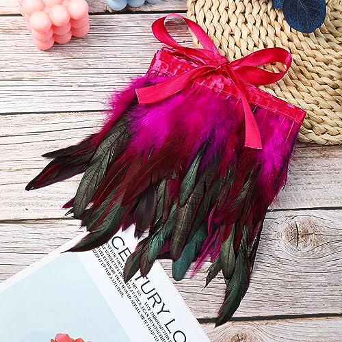 Hot Pink Rooster Feather Trim for Shawl Cape - 2 Yards, 5-7 Inch Variation of THIS Listing