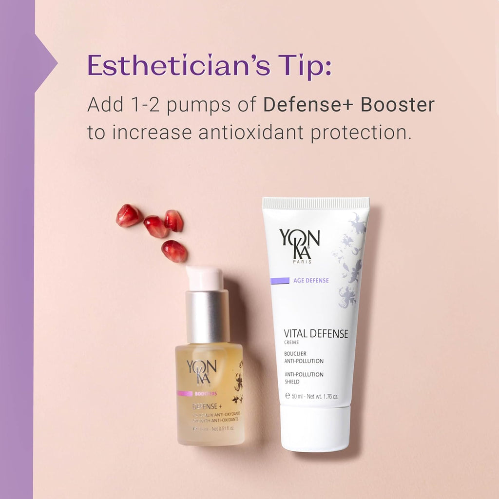 Yonka Paris Vital Defense Day Cream - Pollution Protection Vitamin C Moisturizer | All Skin Types | 84% Natural Ingredients