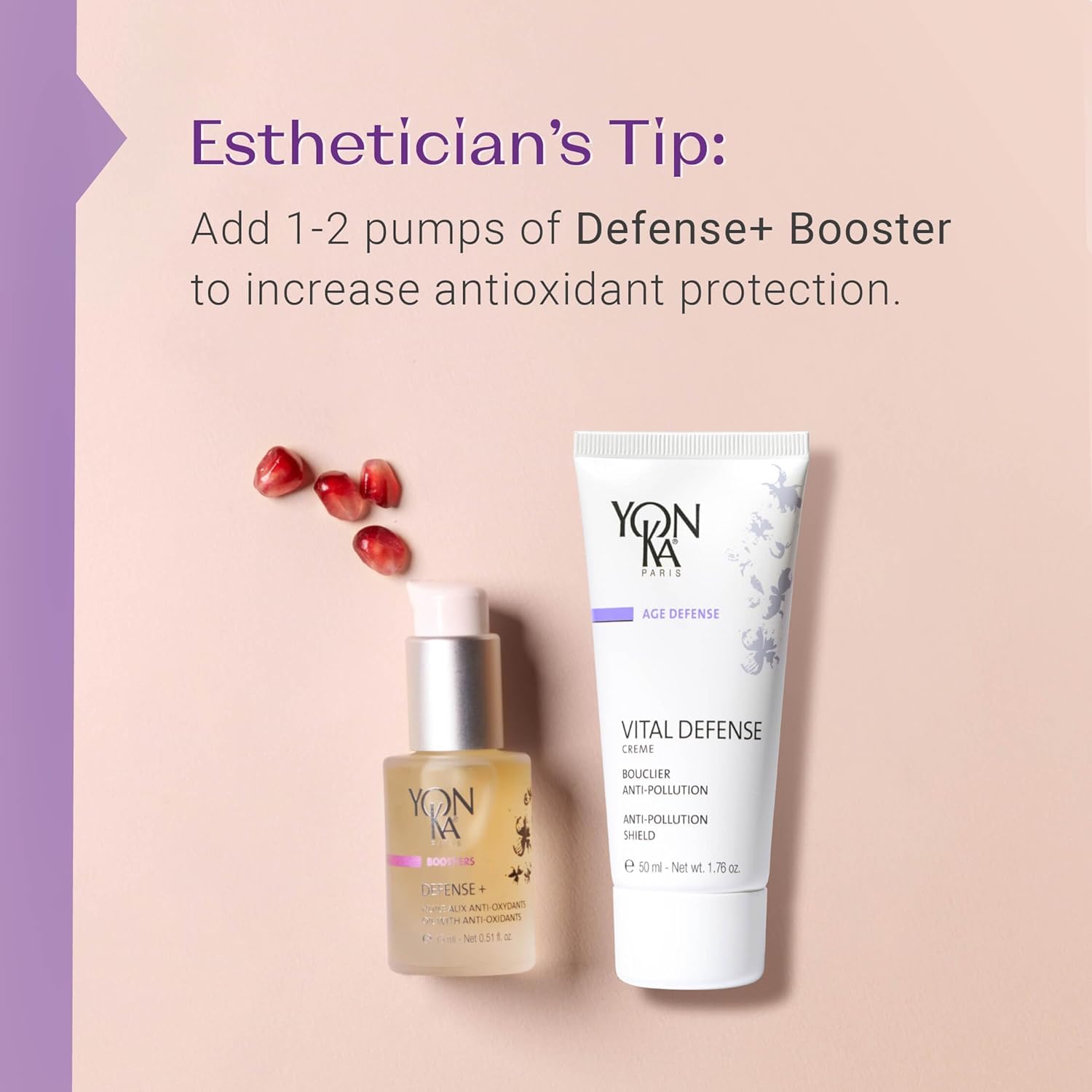 Yonka Paris Vital Defense Day Cream - Pollution Protection Vitamin C Moisturizer | All Skin Types | 84% Natural Ingredients