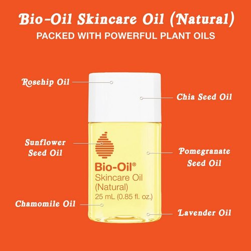 Bio-Oil Natural Skincare Oil Serum, Face and Body Moisturizer with Chamomile, Rosehip, and Lavender Oil, for Scars, Stretch Marks, Sensitive Skin, All Skin Types, 0.85 Oz, Pack of 3