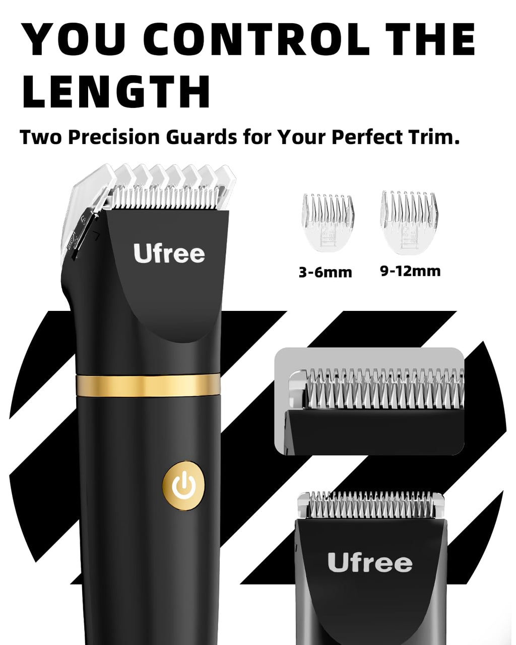Ufree Bikini Trimmer - Electric Razor for Women | Rechargeable & Waterproof Body Hair Shaver - Black