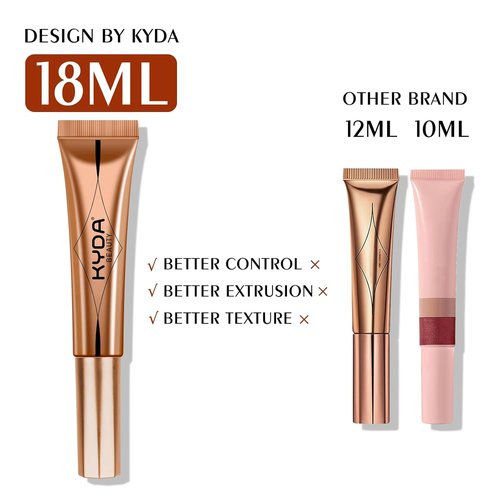 KYDA Blush Beauty Wand - Matte Face Blush with Cushion Applicator for Natural Dewy Glow | Matte Pink