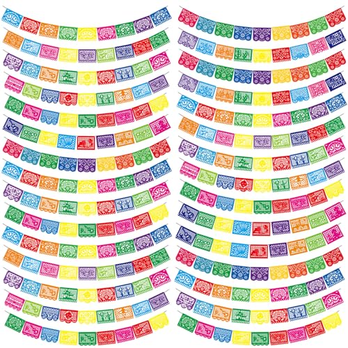 300 FT Mexican Fiesta Banners - Papel Picado Party Decorations - Kinlop