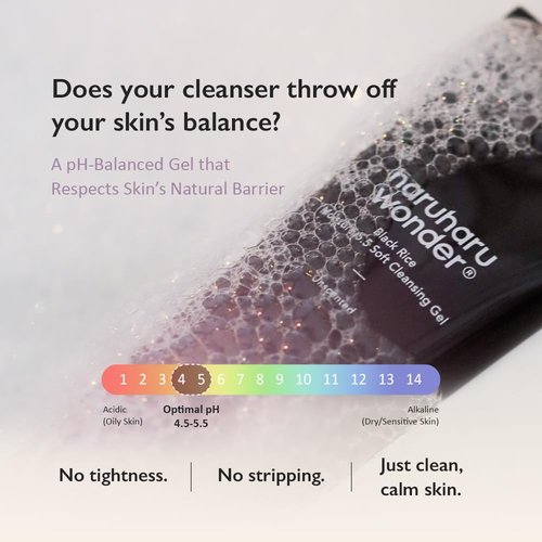 HARUHARU Wonder Black Rice Moisture Cleansing Gel - Gentle Daily Cleanser for Sensitive Skin | 3.4 fl. oz.