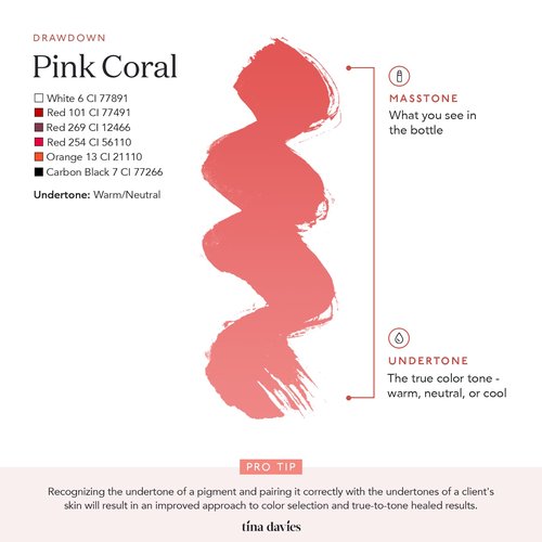 Tina Davies Professional Envy & Lust Lip Pigments - Permanent Lip Makeup - Colors Heal True to Tone - High Retention - Lust Pink Coral, 1/2oz/15ml Bottle