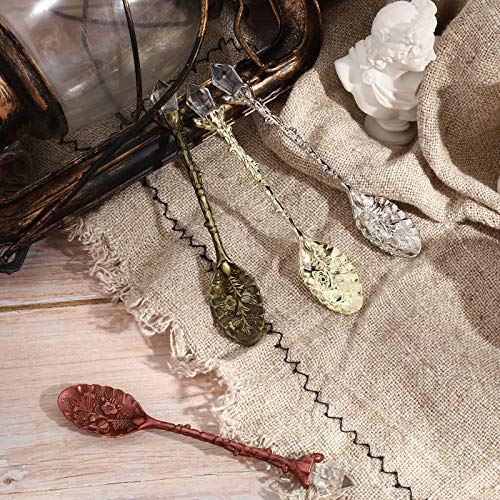 16 Pack Vintage Crystal Teaspoons - Retro Coffee Spoons for Tea Party Favors
