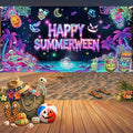 Summerween Halloween Banner - Tropical Pink Pumpkin Wall Decor 70.8x35.4 Inches