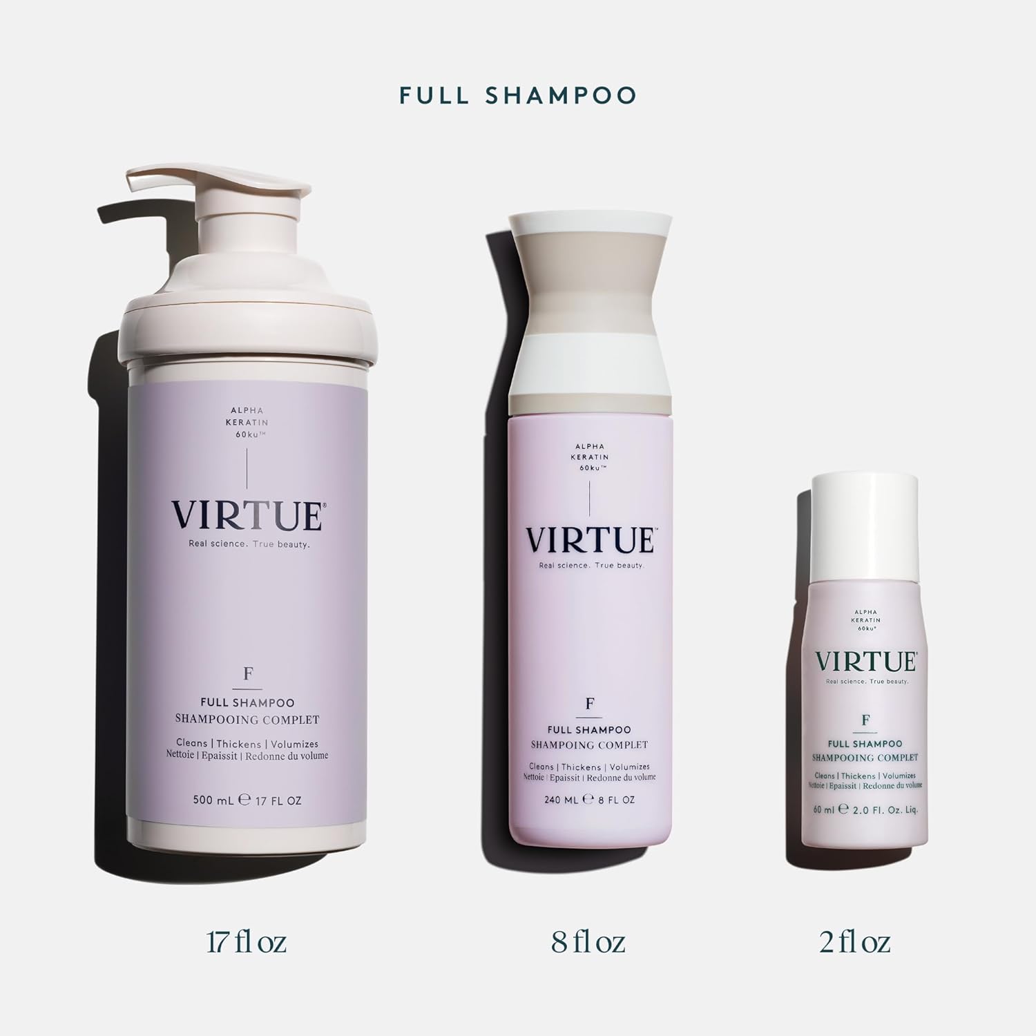 Virtue Full Volumizing Shampoo - Sulfate Free, Thickens Hair, Safe for All Hair Types