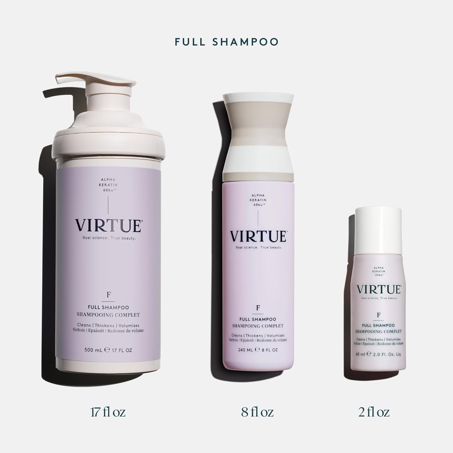 Virtue Full Volumizing Shampoo - Sulfate Free Formula for Thick, Color-Safe Hair Care