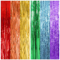 Rainbow Foil Fringe Curtain Backdrop Party Decorations 2 Pack - 39.4"w x 78.7"l