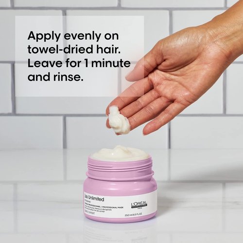 L'Oréal Professionnel Paris Liss Unlimited Mask - Long-Lasting Frizz Control & Humidity Protection with Prokeratin