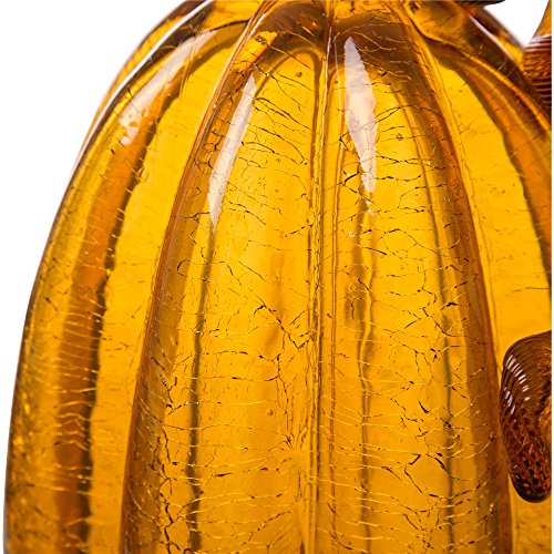 9.06-Inch Hand Blown Amber Glass Pumpkin for Fall Halloween Thanksgiving Decor - Variation of THIS listing