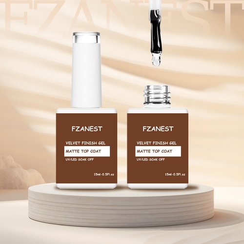 FZANEST Gel Nail Polish - Matte Top Coat for Long-Lasting Velvet Finish | 0.51 Fl Oz