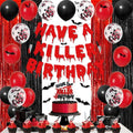 Halloween Birthday Decorations Kit with Banner, Balloons & Cake Toppers