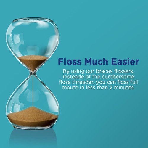 Fremouth 3-in-1 Braces Flossers - Orthodontic Dental Floss Picks, 100 Count (Pack of 1)