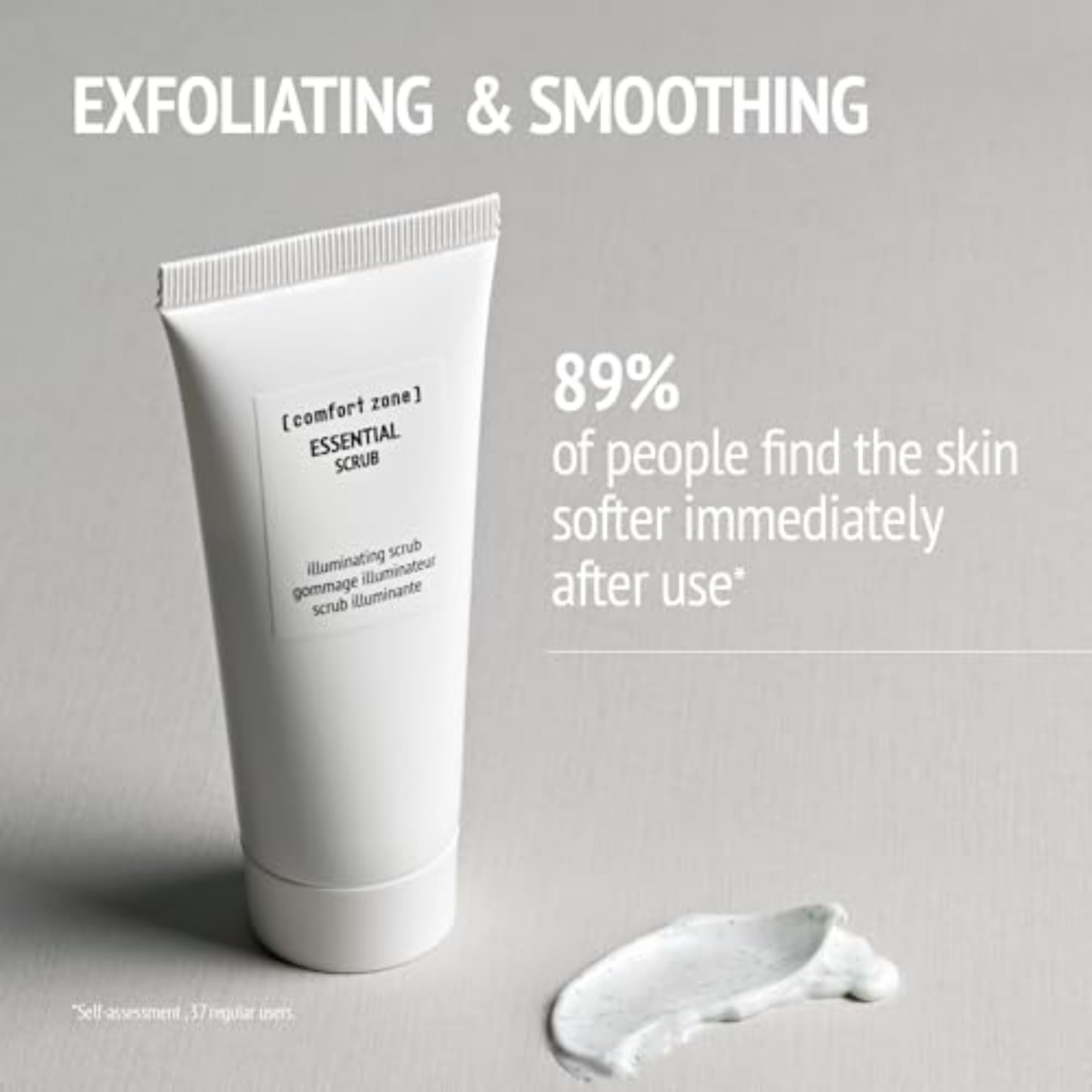 [ comfort zone ] Essential Scrub, Illuminating Refining Exfoliator, Removes Impurities, Minimizes Pores, Smooths Skin, Clean Beauty, Vegan, Made in Italy, Silica Particles, Jojoba Spheres, 2.02 Fl Oz