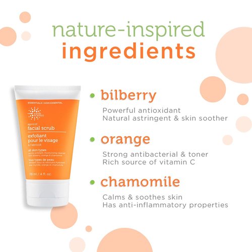 Earth Science Apricot Facial Scrub - Gentle Exfoliating Formula for All Skin Types | 3 Pack, 4 oz.