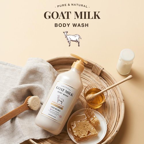 SHOWERMATE Goat Milk Body Wash - Nourishing Manuka Honey Formula | 27 fl oz / 800 ml