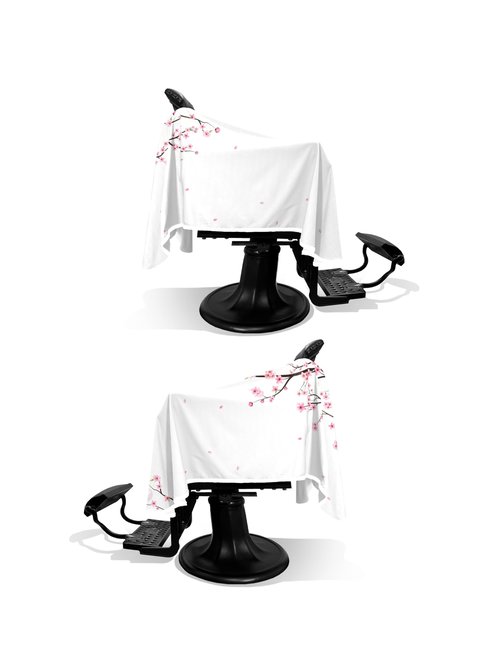 Illuzien Sakura PRO Barber Cape, Hair Cut Drape, Water-Resistant Barber Accessories, Professional Cape (Snap)