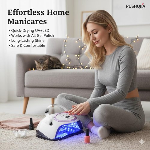 288W Professional Nail Lamp with 66 LEDs & Smart Sensor - Digital Display 4 Timer Settings Fast Curing UV LED Light for Gel Polish Hands and Feet