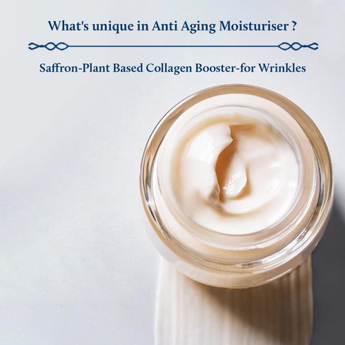 Blue Nectar Anti Aging Saffron Face Moisturiser for Women (1.7 Fl Oz) along with Kumkumadi Face wash with Saffron for Women & Men (3.38 Fl Oz)