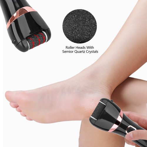 Electric Callus Remover Refill,Elmchee Perfect Refill 3 Different Replacement Rollers Rough Medium Fine Professional Feet Care Grinding Heads Pack of 3 (Black)