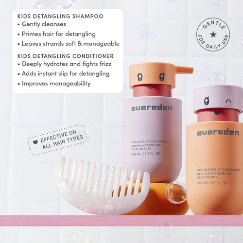 Evereden Kids Travel Set - Clean & Vegan 5-Piece Skin & Hair Care Kit with Travel Bag | Perfect Stocking Stuffer for Kids