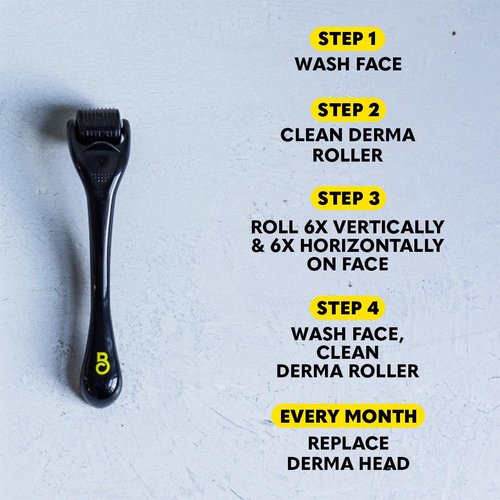 Beard Club Derma Roller & Beard Growth Oil - Microneedling Roller with 540 Titanium Coated Microneedles & Cedar, Sandalwood Beard Oil