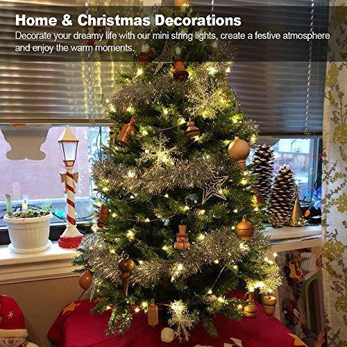 7.2 Ft Fairy Lights 24 Pack Battery Operated String Lights Waterproof Silver Wire Warm White