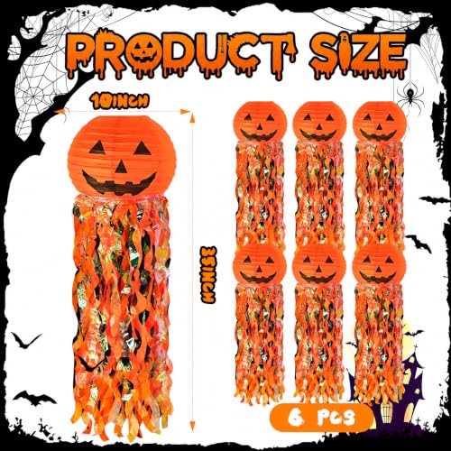 Halloween Pumpkin Paper Lanterns Set of 6 Indoor Outdoor Party Decorations