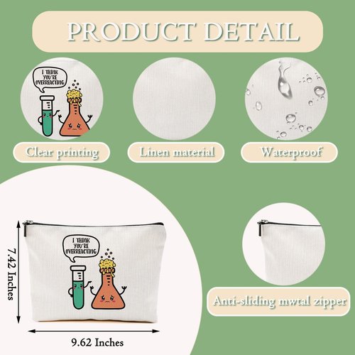 Science Teacher Gifts Funny Makeup Bag Chemistry Gifts Cosmetic Bag for Christmas Thanksgiving Birthday Science Friendship Teacher Appreciation Gifts for Women Daughter Coworker Toiletry Bag
