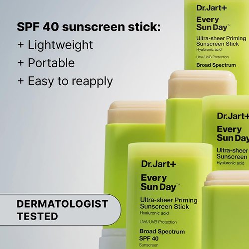 Dr.Jart+ Invisible Korean Priming Sunscreen Stick SPF 40 - Hydrating Hyaluronic Acid | Travel Size 0.67 oz