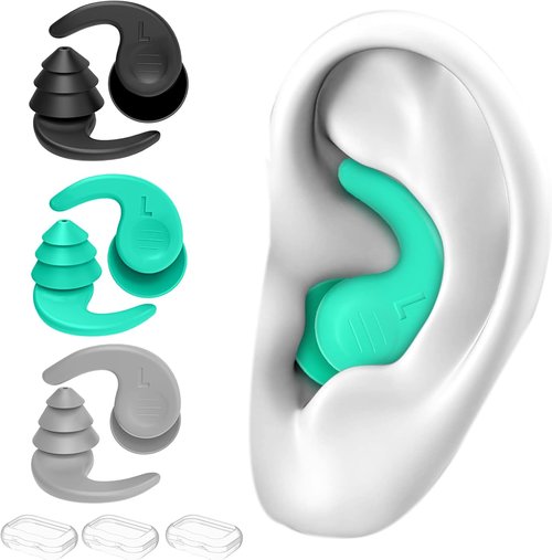 Skiennix Swimming Ear Plugs - Waterproof Reusable Silicone for Adults & Teens | 3 Pairs for Surfing, Snorkeling & Showering