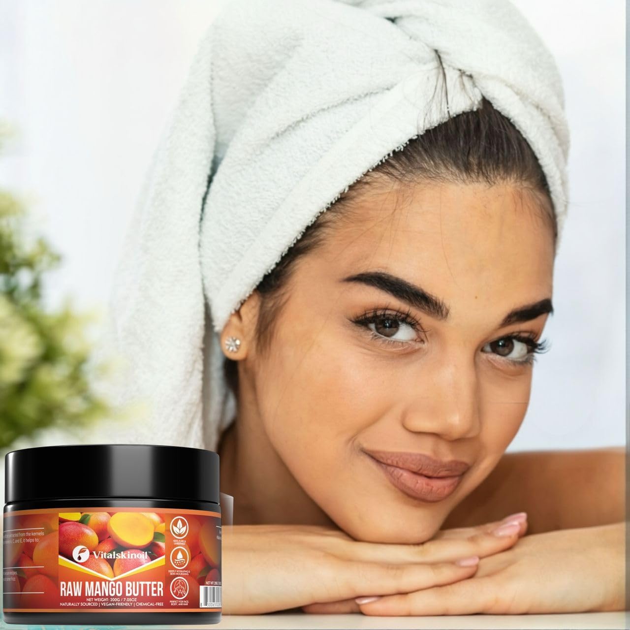 VITALSKINOIL Mango Butter Raw, for skin body and hair moisturizer, 100% Natural unrefined and Organic 7.05 oz