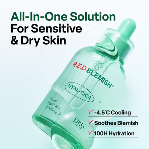Dr. G R.E.D. Blemish Clear Hyal-Cica Soothing Serum - Hydrating Formula with Hyaluronic Acid & Centella Asiatica - 1.69 fl oz
