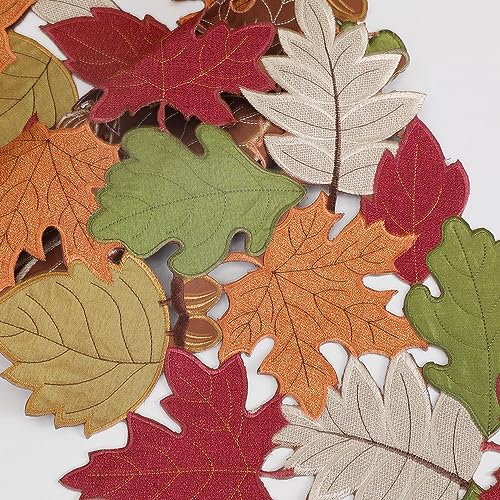OWENIE Fall Leaves Table Runner 13x120 Inches Autumn Harvest Decor
