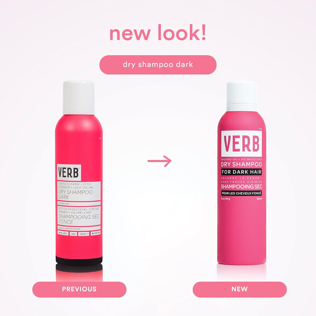 VERB Dry Shampoo Dark - Refreshing Spray to Absorb Oils & Extend Styles - Vegan, Paraben-Free