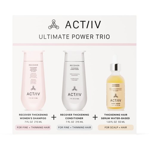 ACTIIV Ultimate Power Trio for Women - Boost Fuller-Looking Hair & Strengthen Scalp | Vegan, Color-Safe Shampoo, Conditioner & Serum