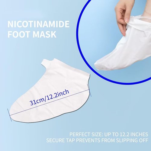 ROUSE Foot Mask Moisturizing 6 Pack Feet Spa Hydrating Mask Socks Soft Dry Cracked Feet Care - Nicotinamide + Shea Butter + Goat Milk - Women and Men