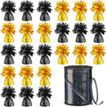 Heavy Balloon Weights Metallic Anchor Set - Black & Gold, 24 Pieces with Iridescent Ribbon